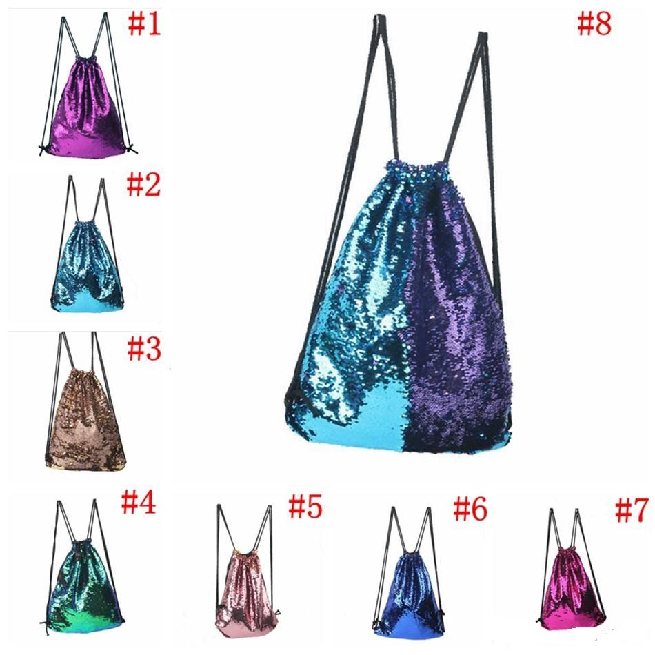 mermaid drawstring backpack