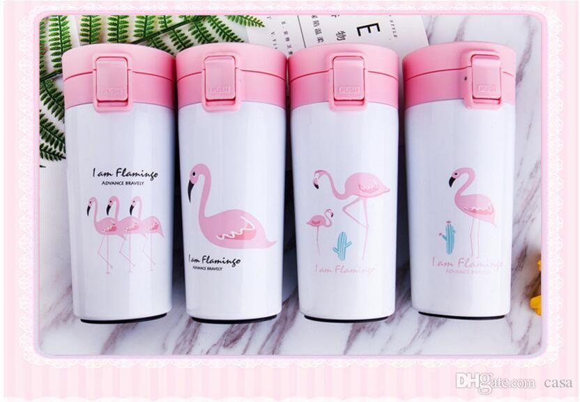 400ml flamingo water bottle flamingo mugs stainless steel insulation