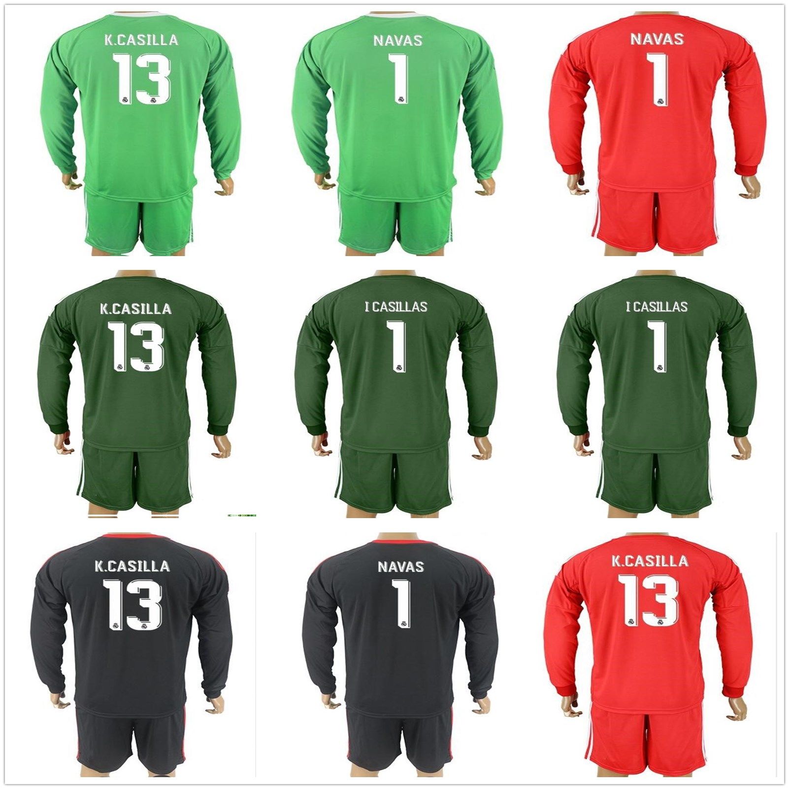 Discount 2017 2018 Long Sleeve Real Madrid Soccer Jersey Kit Keylor