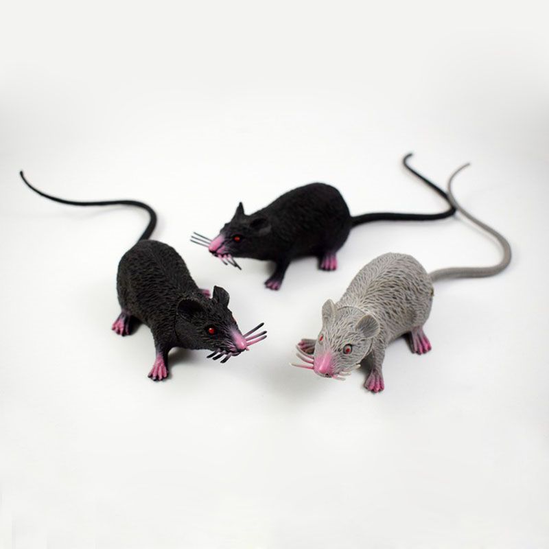 22cm Plastic Mouse Tricky Toys Scary Horror Props Black Gray Simulation ...