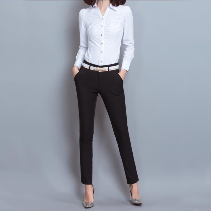 2019 Women'S Business OL Long Pants Office Lady Trousers Cotton Slim