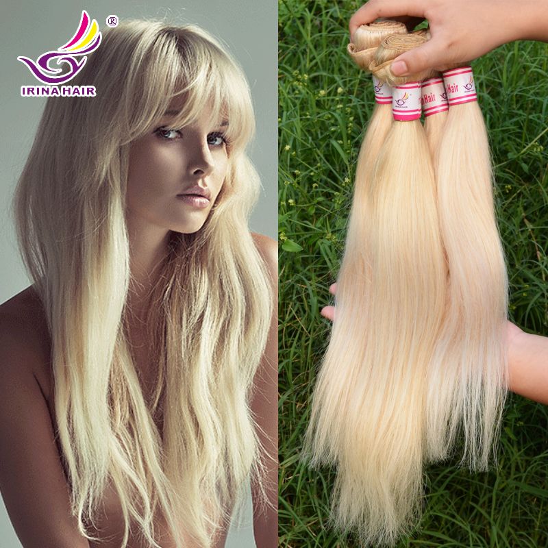 European Blond 613 100 Unprocessed Remy Human Hair Weave White