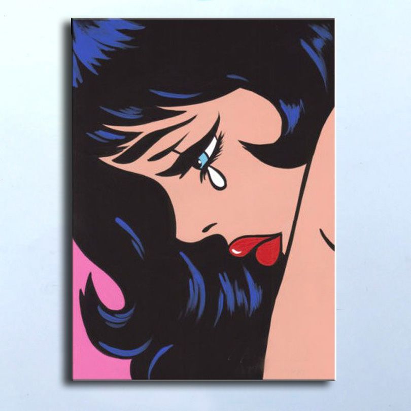 2019 tear 100 hand painted pop art beautiful girl oil paintings tear art