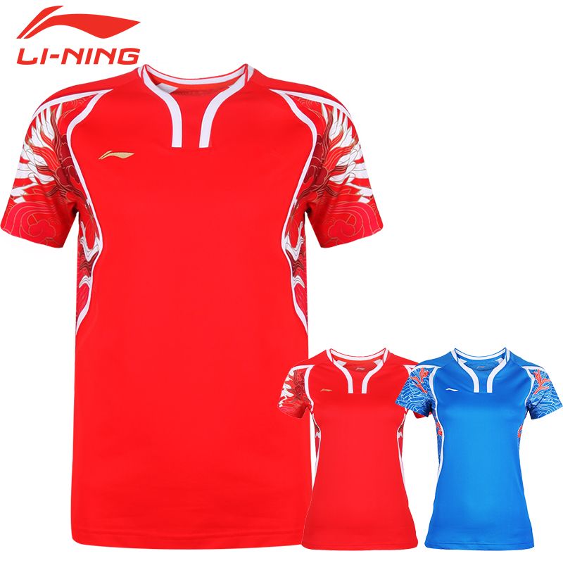 2019 chinese dragon li ning badminton shirt polyester quick dry