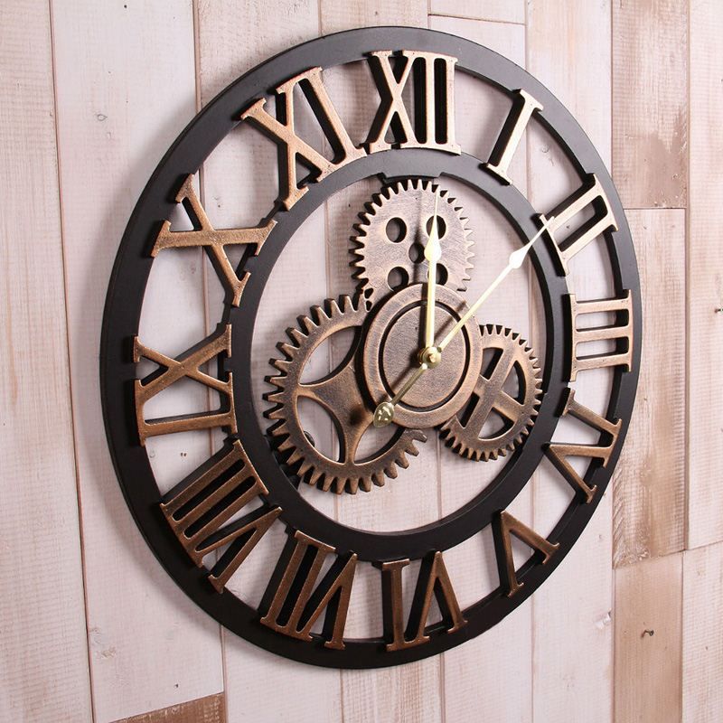 Handmade Oversized 3d Retro Rustic Decorative Luxury Art Big Gear Handmade Oversized 3d Retro Rustic Decorative Luxury Art Big Gear Wooden Vintage Large Wall Clock On The For Gift Mty3 Desk Drawing