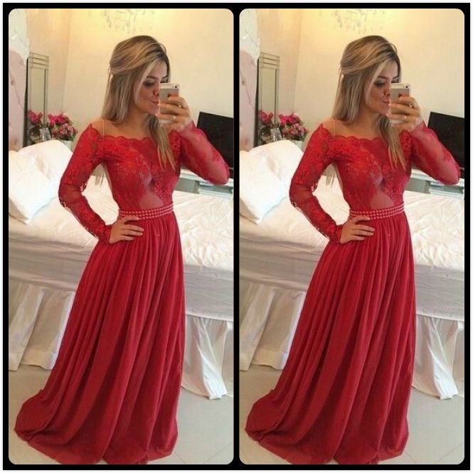 Red Prom Dresses Grey