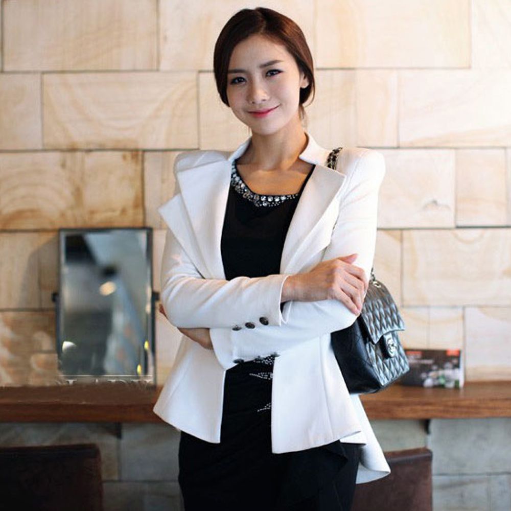 Autumn Office Women Blazer Dress Set Long Sleeve Short