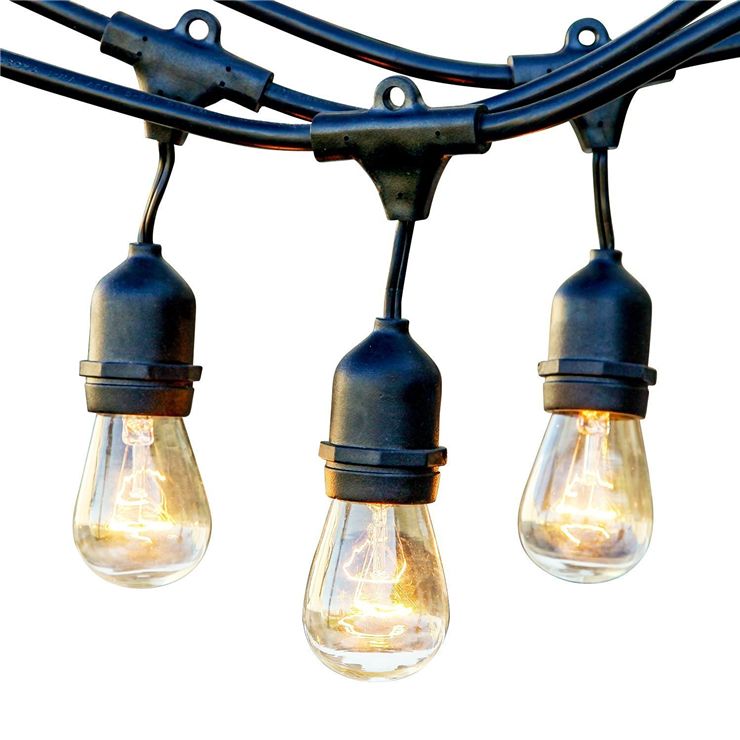 Bulb String Vintage Style Outdoor Commercial Patio Bulb String Vintage Style Outdoor Commercial Patio Light Incandescent Bulbs 48 Feet 15 Lights E26 Base Industrial Heart