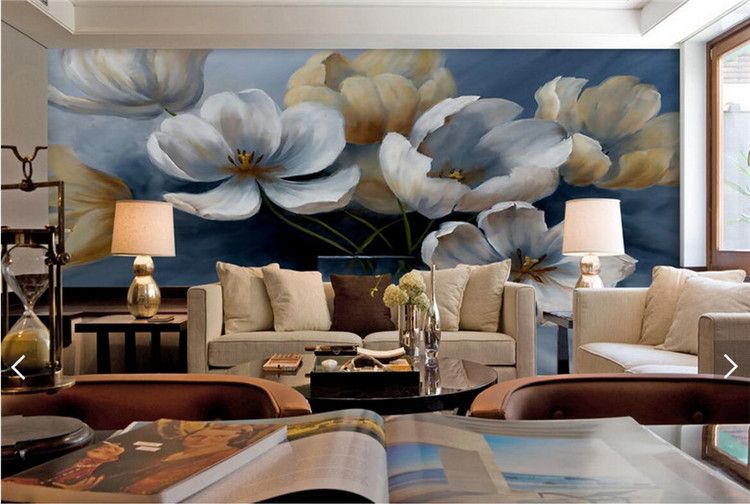 Retro Painting Poppy Flower Wallpaper Hd Photo Mural For Tv
