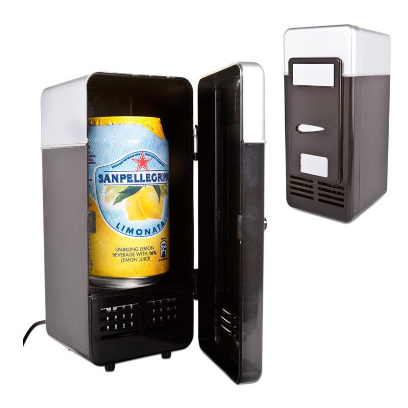 portable mini usb pc fridge car refrigerator heater drink cans beer
