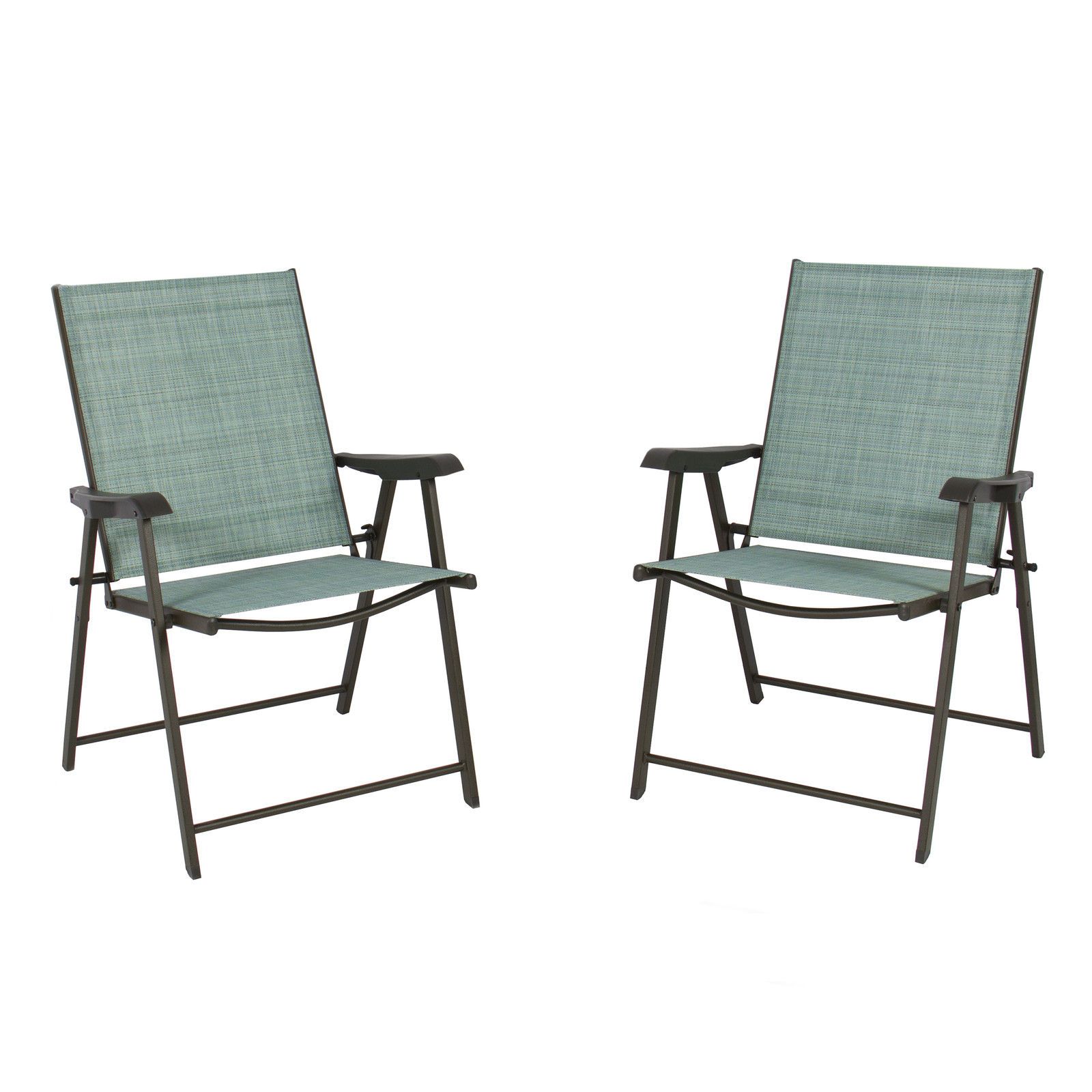Set Of 2 Folding Chairs Sling Bistro Outdoor Patio Furniture Space Saving