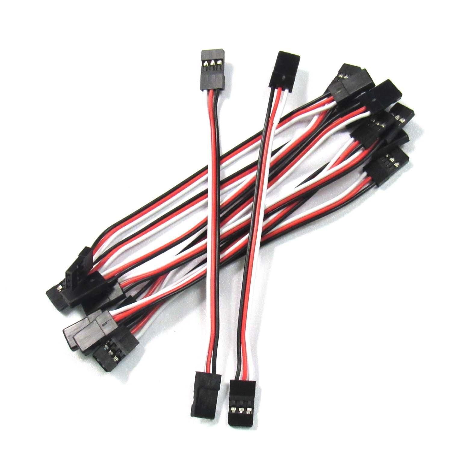 10x 10CM Male to Male JR Plug Servo Extension Lead Wire Cable 100mm 10x 10CM Male to Male JR