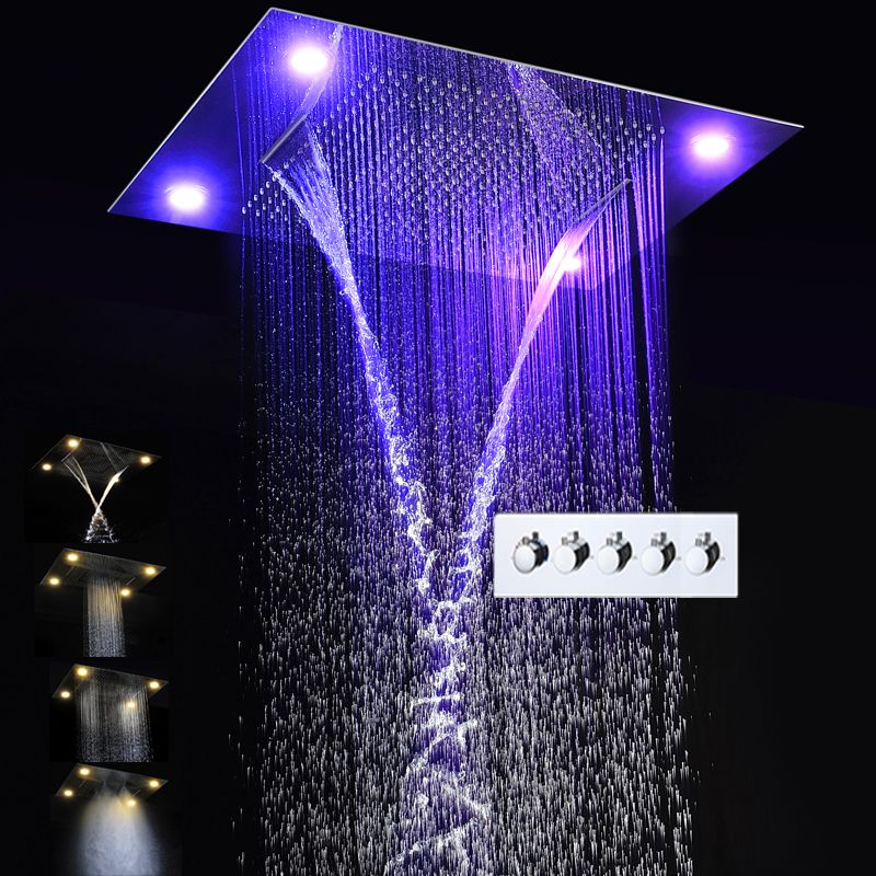 2019 Bathroom Rain Shower Set Luxury System Waterfall Spa 2019 Bathroom Rain Shower Set Luxury System Waterfall Spa Mist Concealed Heads Thermostatic 4 Way Diverter Valve From Jmhm 1406 04 Dhgate