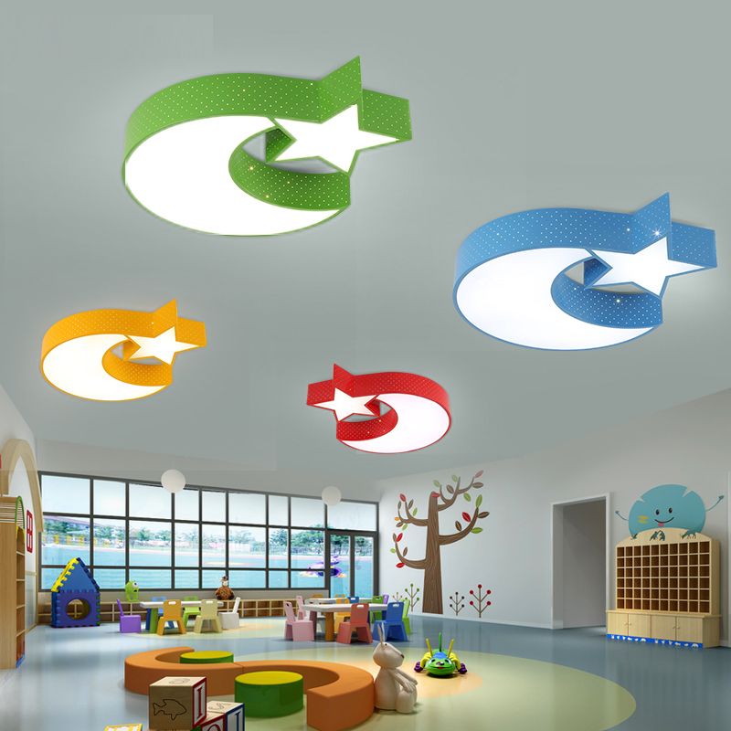 Lonfenner Creative Moon And Stars Lamp Living Room Ceiling
