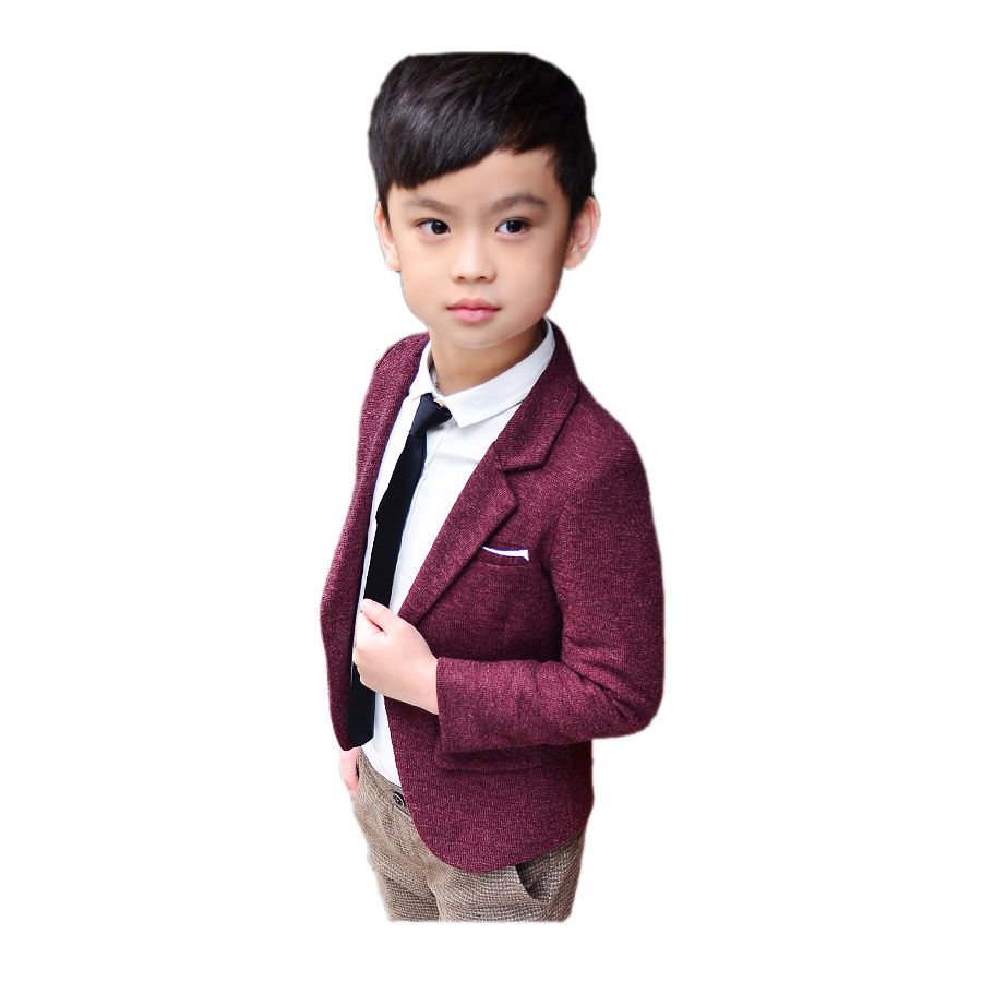Fashion Kid Boy Blazer Coat Solid Gentleman Causal Jacket