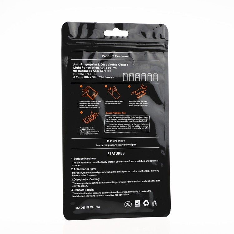 100 Stück Gewohnheit PVC-Verpackungen für gehärtetes Glas Einzelhandel Universal-Taschen für Schirm-Schutz für iPhone x 7 Plus-Verpackung
