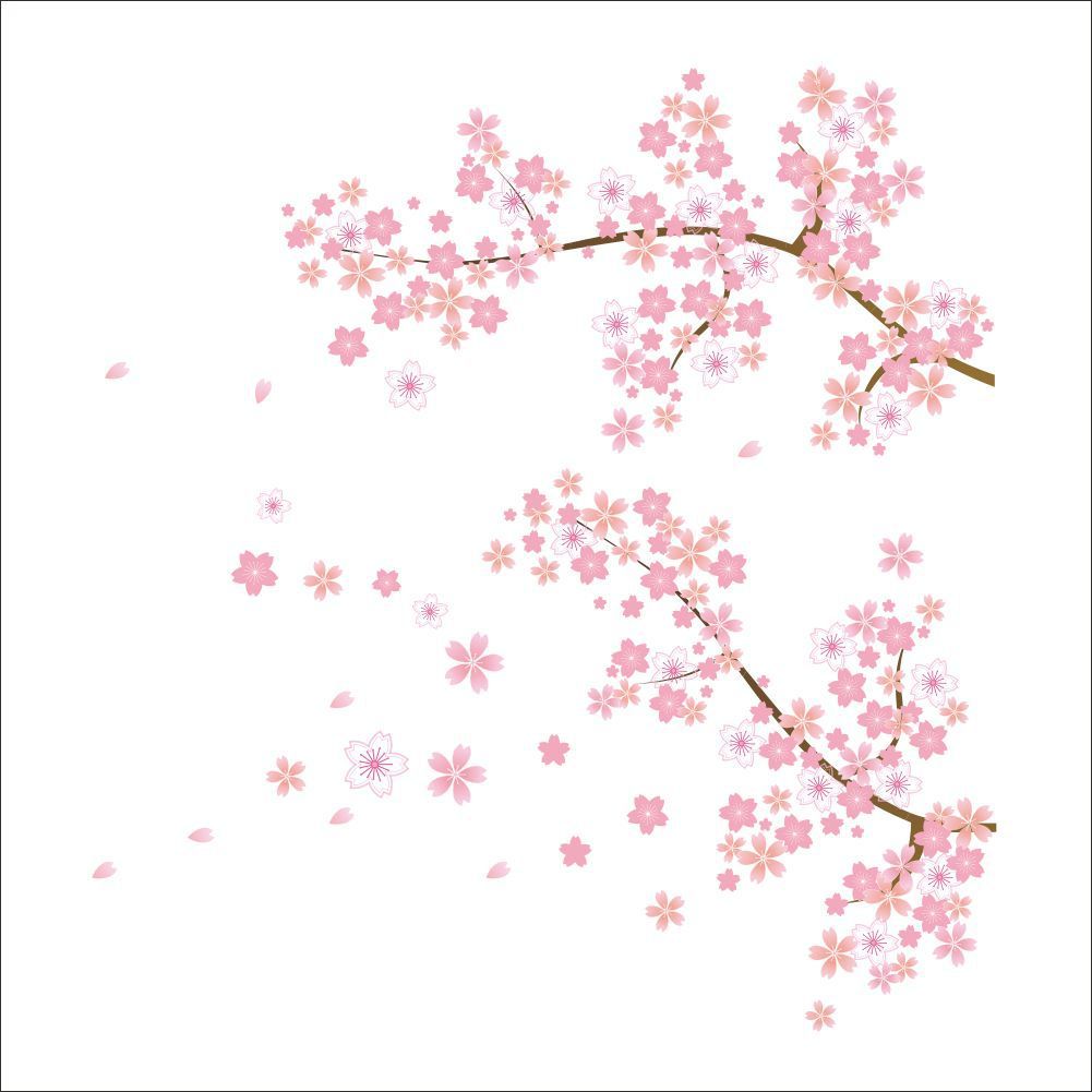 Pink Flowers Tree Branches Wall Stickers New Plum Blossom Living