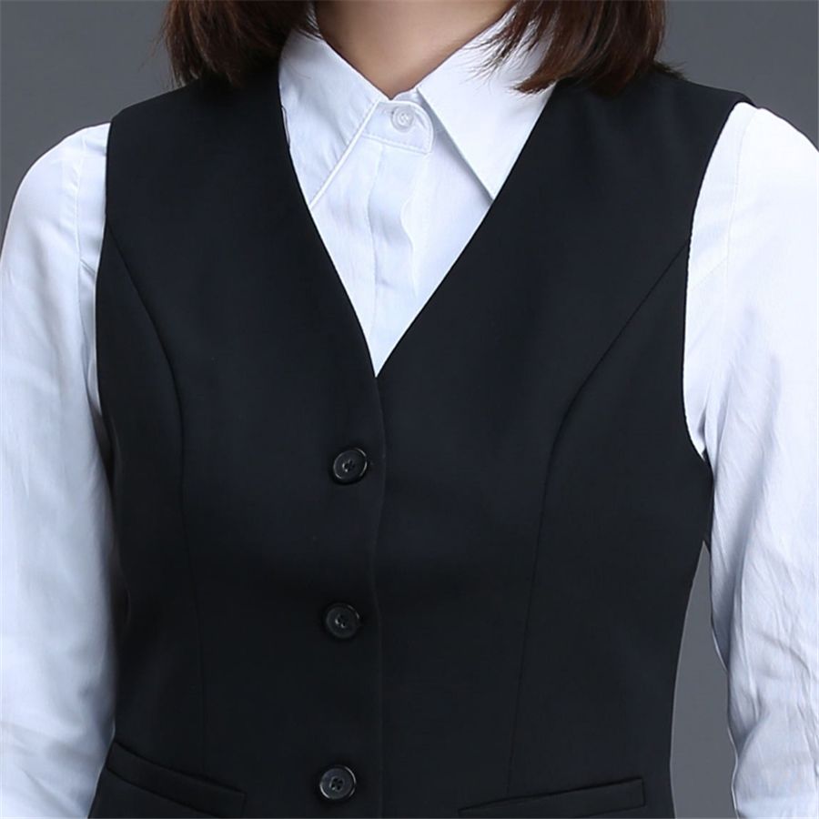 2021 2017 Fashion Business Career Ladies Vest Work Wear Uniforms Slim V