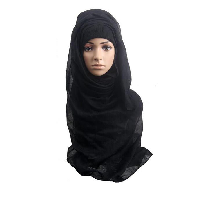 Mode Châles et foulards solides simples femmes écharpe hijab enveloppements foulard viscosecotton maxi châles doux longs