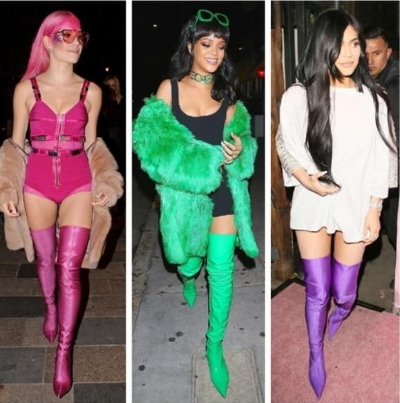 thigh high boots thin heel