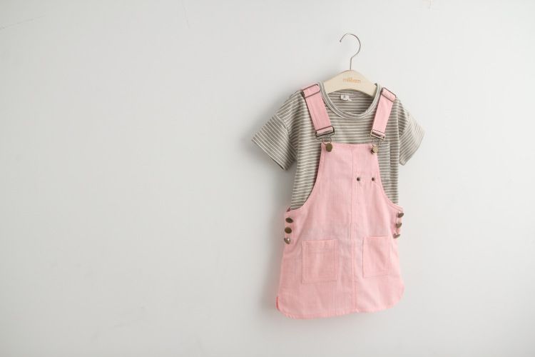 Best Quality Girls Clothing Set T Shirt Suspender Skirt Summer Denim Clothes Kids Garment