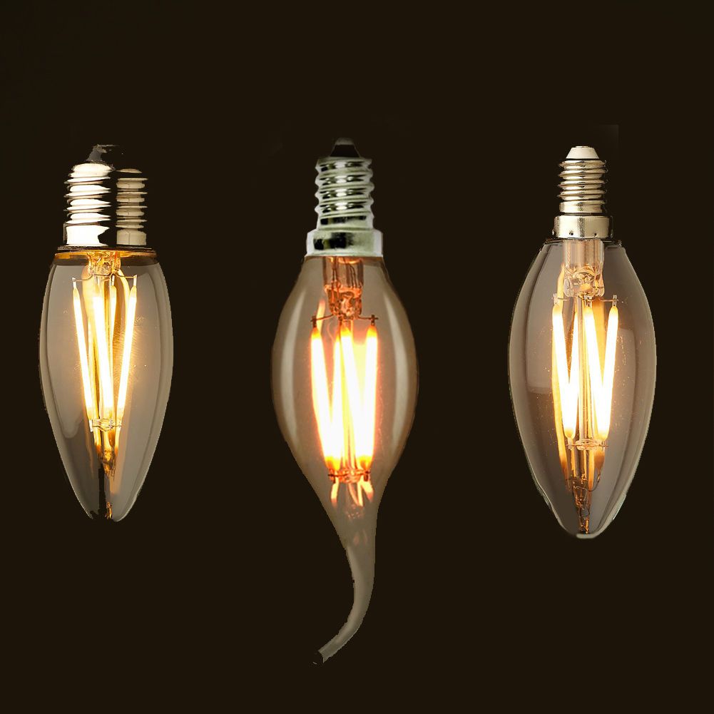E12 E14 E26 Dimmable 2 4 6w Vintage Led Filament Candelabra Bulbs E12 E14 E26 Dimmable 2 4 6w Vintage Led Filament Candelabra Bulbs 110lm W 2700k 110v 220v C35 Bullet Top C35t Bent Tip Light Lights