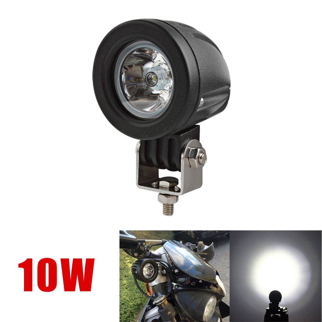 2 Inch 12V/24V 800LM 10W Waterproof LED Work Light Driving Fog Lamp For