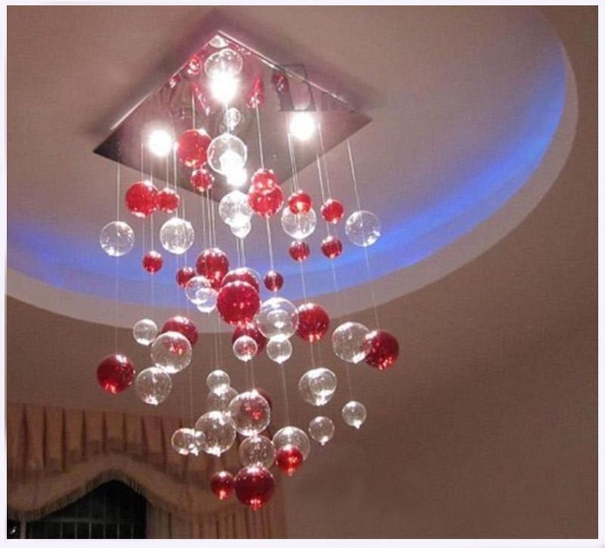 indoor pendent light red bubble pendent light glass chandelier