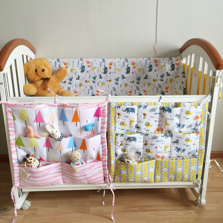 Baby Bed Hanging Storage Bag Cotton Newborn Lovely Crib For Toy