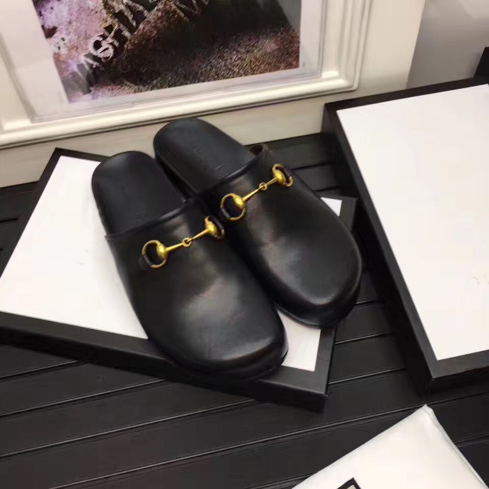 Luxury Brand New Men Closed Toe Casual Scuffs Genuine Leather Fashion Print Lazy Sandals Cover 