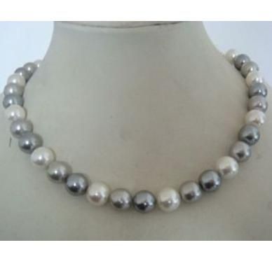 10-11mm round south sea white pearl necklace 925silver dragon 24inch