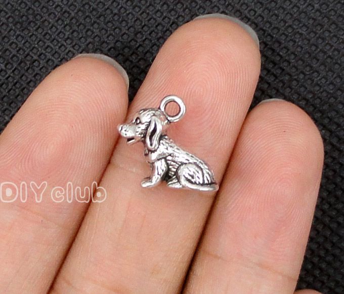 20pcs Tibetan Silver Dog Paw Charms pendants Fit DIY Jewelry Making 11x10mm