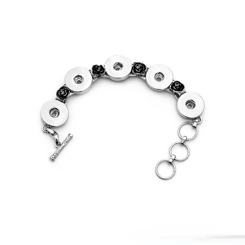 Noosa bricolage morceaux bracelets plaqué argent interchangeable 18mm boutons pression bijoux femmes Bracelet de mode livraison gratuite
