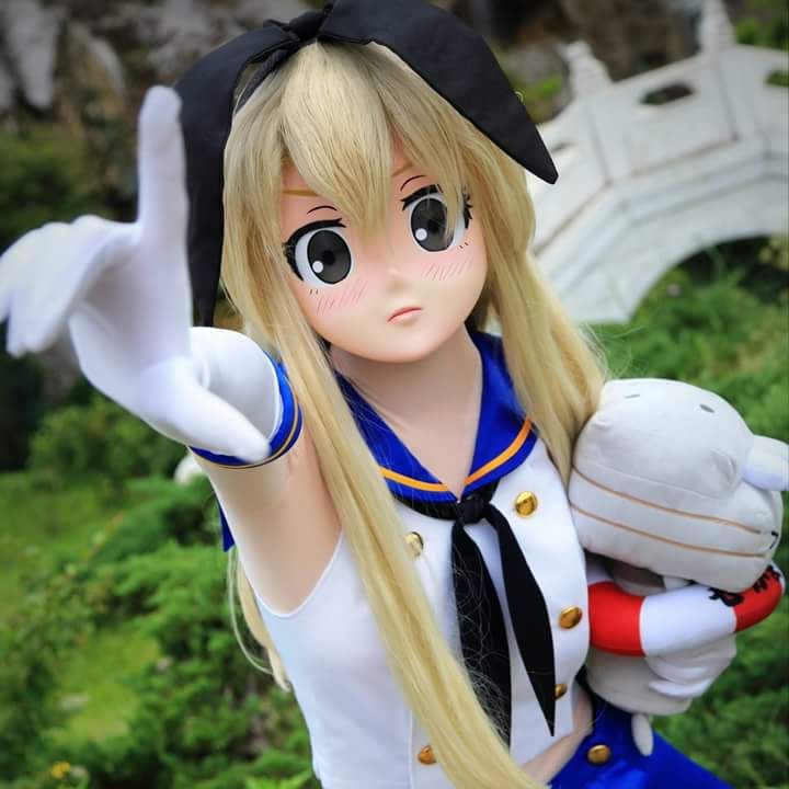 Silicone Half Head Full Face Short Hair Red Eye Anime Kig Mask