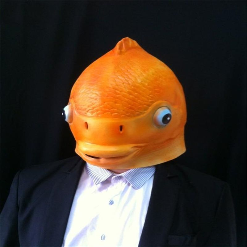 Halloween Mask Masquerade For Adult Fashion Funny Fish Carp Mask Latex ...
