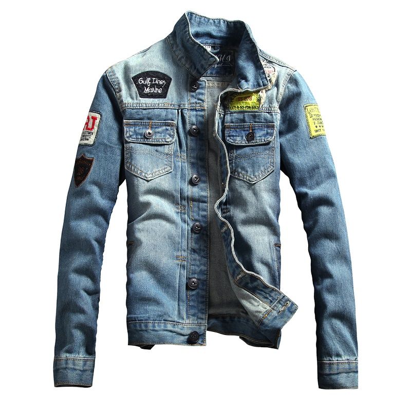 Wholesale Bomber Jacket Fashion Men Denim Coat Slim Short Style ...