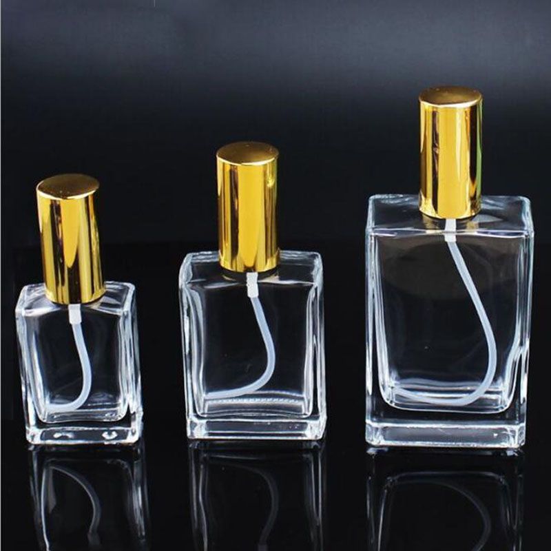Hot Selling 30ml 50ml 100ml Clear Rectangle Glass Perfume Bottle Empty