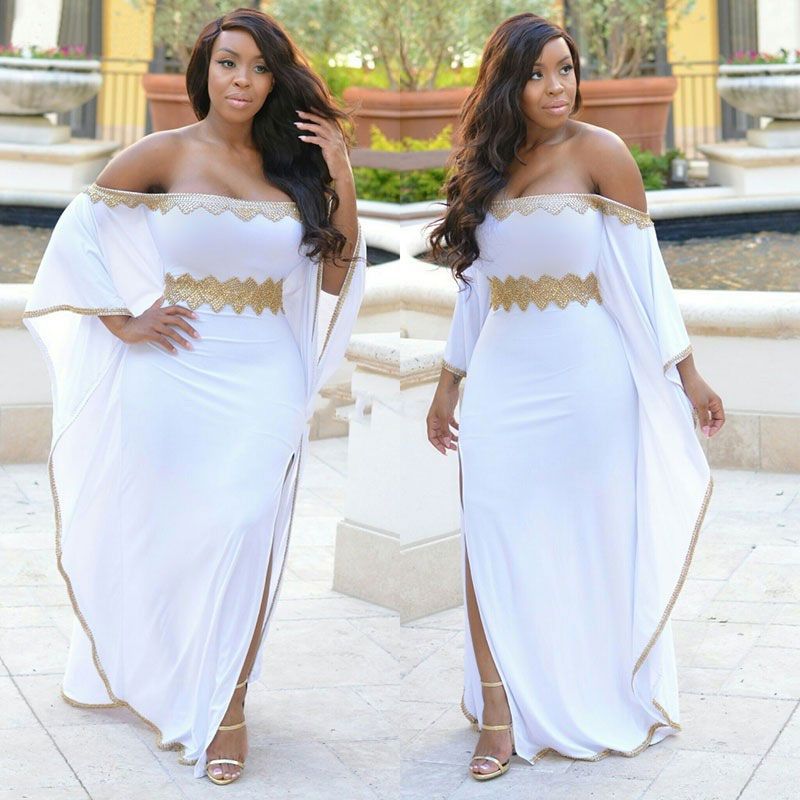 plus size white dress