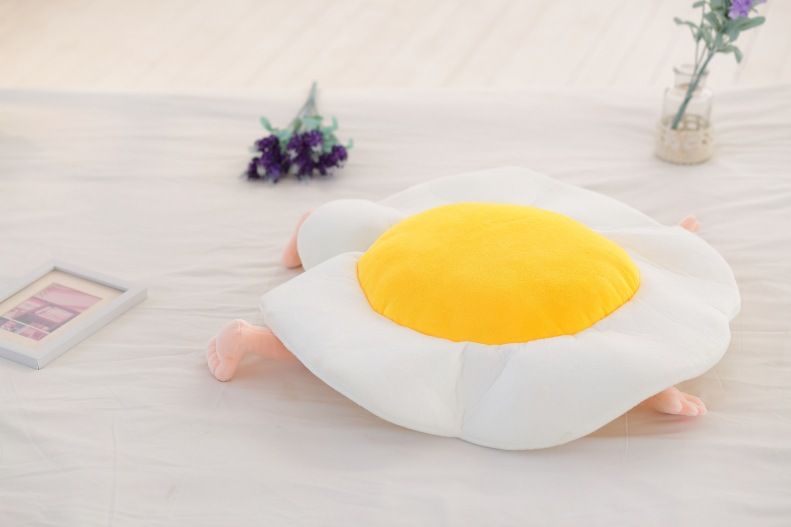 2019 Cute Fried Egg Yolk Pillow Cushion Bolster Plush Toy Large
