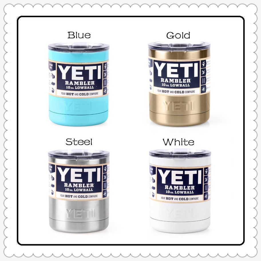 Color Yeti Rambler Lowball Stainless Steel Tumbler Cups With Lids