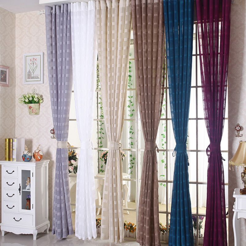 compre cortinas transparentes cortinas de sala de estar cortina elegante cortina de selecao de janelas breve punching de moda gauze 42w 50w 72w