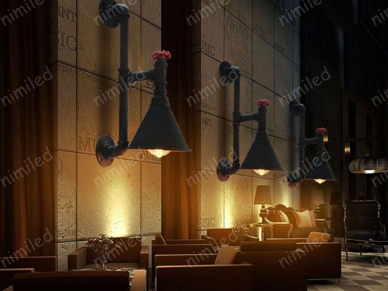Grosshandel Nimi1090 American Retro Vintage Cafe Industrie Loft Dekorative Balkon Gang Lampen Restaurant Bar Hotel Rohr Wandleuchten Beleuchtung Von