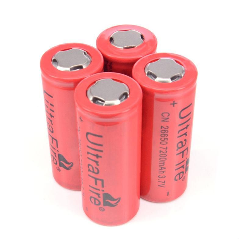 UltraFire Batteries Rechargeable Li Ion Battery 26650 7200mAh 3.7 Volt