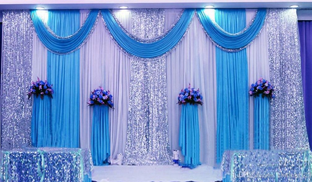 3*6m 10ft*20ft Wedding Curtain Backdrops With Sequins Swag ...