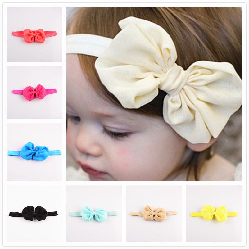 New 36cm Band Baby Girls Hair Band Toddler Fashion Soft Chiffon Big