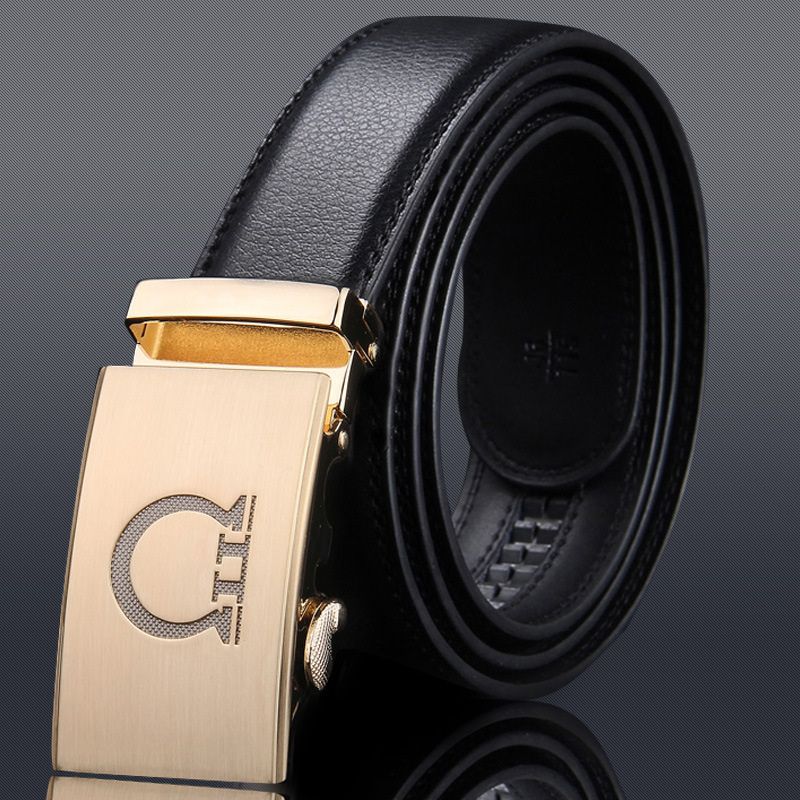 High End Genuine Mens Belts Smooth Black Male Waist T Belts Fashion ...