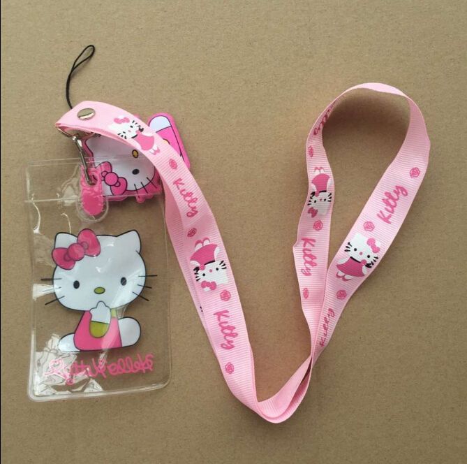 Wholesale ! Pink Hello Kitty Lanyard Neck Strap ID Card Badge / Mobile