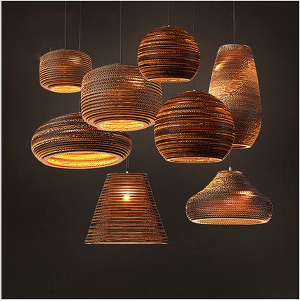 Creative New Design Corrugated Paper Lampshade Modern Pendant Light Creative New Design Corrugated Paper Lampshade Modern Pendant Light Northern Europe Style Luminaire E27 85 265v Home Lighting Hanging Lamp Shades