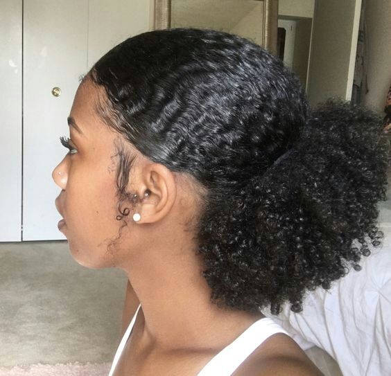 Chic Sleek Low Ponytail Natural Hair Puff Afro Kinky Curly