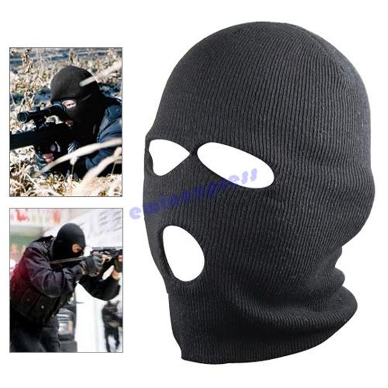2020 Black Swat Balaclava Full Ski Mask Three 3 Hole Balaclava Knit Hat